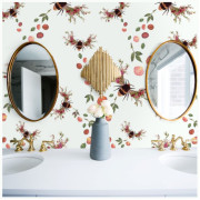 Designer Wallpaper – Bee Bloom Pearl white